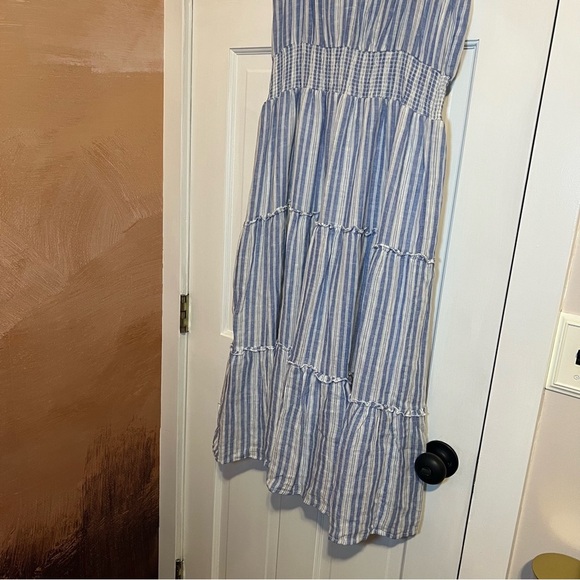 #64 RAILS AMELLIA STRIPED LINEN-BLEND MIDI DRESS $258 - Picture 5 of 7